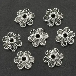 Tibetan Style Bead Caps Set, 100 Pieces, DIY Jewelry Making Supplies, Diy Beading Accessories, Handmade Craft Materials, Floral Design Base, Ideal for Crafting Projects