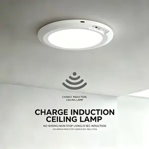 Rechargeable Motion Sensor Remote LED Ceiling Light - 3 Color Modes, Magnetic Wireless Mount, PC Material, Easy Installation, Indoor Use Home Lighting for Closet, Stairs