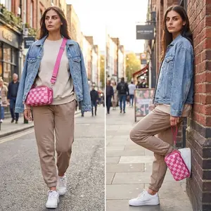 Wristlet Wallets For Women Nylon Quilted With 4 Zippers Travel Credit Card Holder Cell Phone Organizer RFID Blocking Coin Purse Small Transparent Slot Crossbody Bags Fashionable Fanny Pack