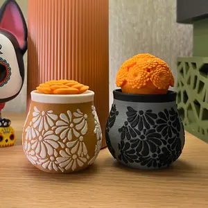 Clicker Fidget - Stress Relief Fidgeting Clickers 3D-Printed Fidgets Inspired by Talavera Cempasúchil Day of the Dead Dia de los Muertos