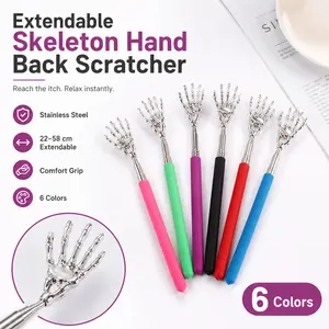 Portable Stainless Steel Telescopic Back Scratcher, Extendable Back Massager Tool for Blood Circulation & Relaxation, Black Home Body Care Gift for Daily Gentle Use