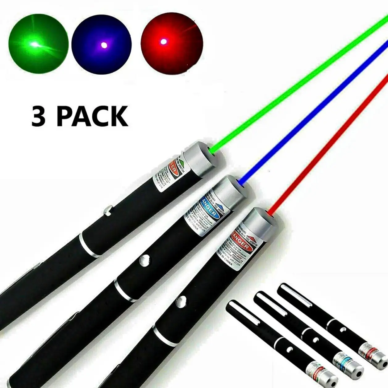 3-Pack Precision Technical Pointing Pens, Red Blue Green, for Office & Drafting Use, Interactive Training & Chew Ball Pens, Pen