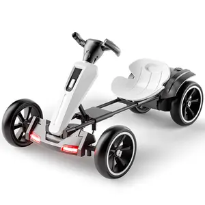 12V Electric Folding Kids Trike Go Kart, Foldable Ride-On Toy for Ages 3-6, Adjustable Seat, 4 EVA Wheels, White Outdoor Toy for Boys & Girls