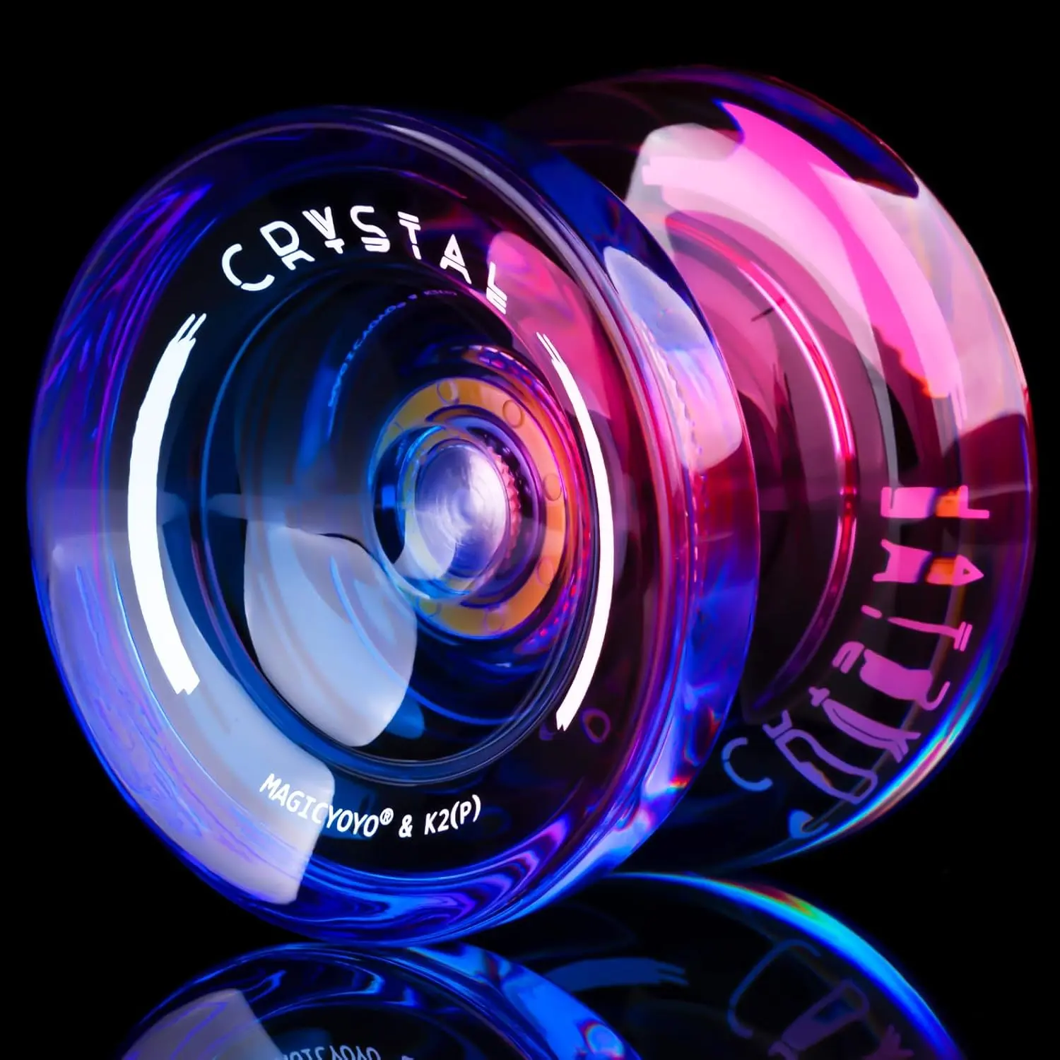 MAGICYOYO K2 Crystal Responsive Yoyo Finger Spin Yoyo for Kids 8-12& Adults | Professional Dual Purpose Mode Yo-yo with Unresponsive Bearing+12 Yo yo Strings+Yo-yo Case Bag