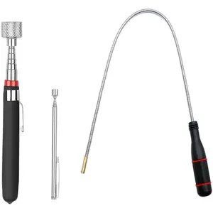3 Pack Telescoping Magnet Pick-up Tool Set - Retrieving Telescoping Magnet Pickup Tools，Extendable Magnetic Pick Up Tools，Bendable Spring Magnet Stick