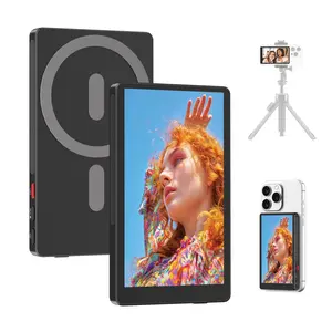 4" Magnetic Phone Vlog Selfie Monitor Screen, 4K Wireless Recording, Phone Selfie Monitor Screen Back Camera Monitor for Selfie Vlog Live Stream TikTok,Compatible with iPhone, Android