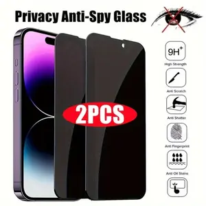 Privacy Screen Protector for iPhone 16/15/14/13/12/11 ProMax, Tempered Glass Full Coverage Protective Anti-Spy Film with HD Clear Display