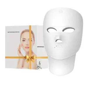2027 New Face & Neck Light Therapy Mask, Nir LED with 7 Color Options, Rechargeable Ergonomic Design, Facial Care, Perfect Holiday Gift