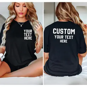 Front And Back Custom Text T-shirt,Customize Your Own Design Text T-shirt,Customize your Own Text T-shirt with Text,Custom Made Text T-shirt