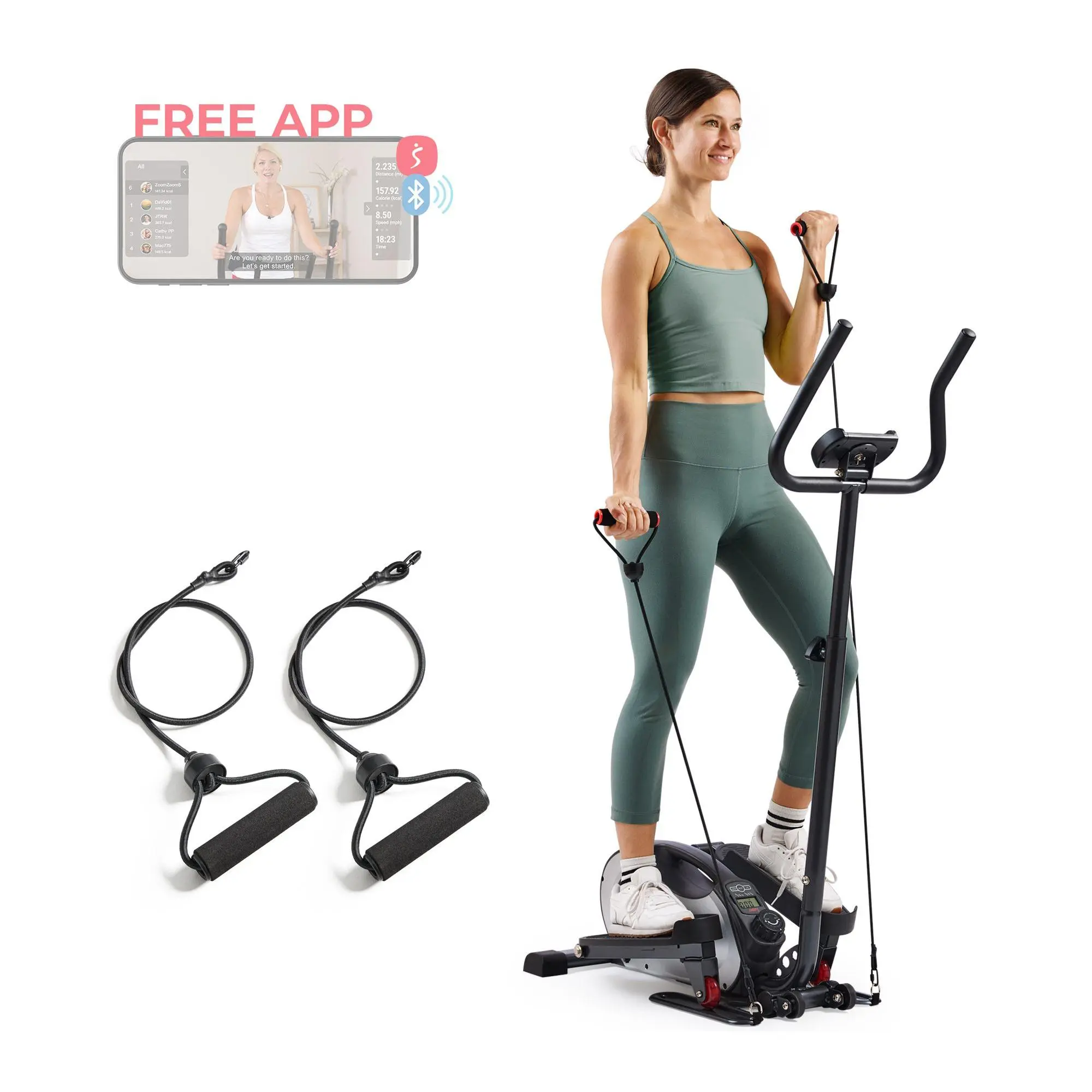 Sunny Smart Compact Elliptical w Elastic Bands