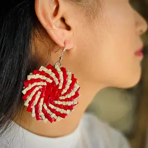 Sunny Vibes Only Pandan Straw Earrings | Philippine Dangles from Visayas