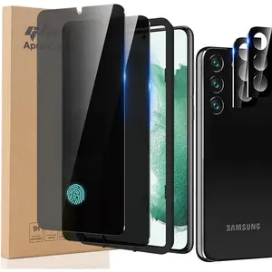 [2+2 for [ Galaxy S25 Plus]  Screen Protector Tempered Glass 6.7 with Camera Lens Protector and Installation Tool, [Fingerprint Unlock], Anti Scratch, Anti Spy, Case Friendly