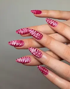 glitter cat eye zebra print Press On Nails: hand painted custom nails