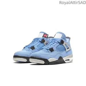 Blue retro casual comfortable anti-slip and wear-resistant basketball shoes