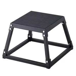 Plyometric Jump Box 12-Inch, Steel Construction, Anti-Slip Surface, Stable Platform For Box Jumps And Agility Drills, Perfect For Home Gym Conditioning And Strength Training, Durable Black