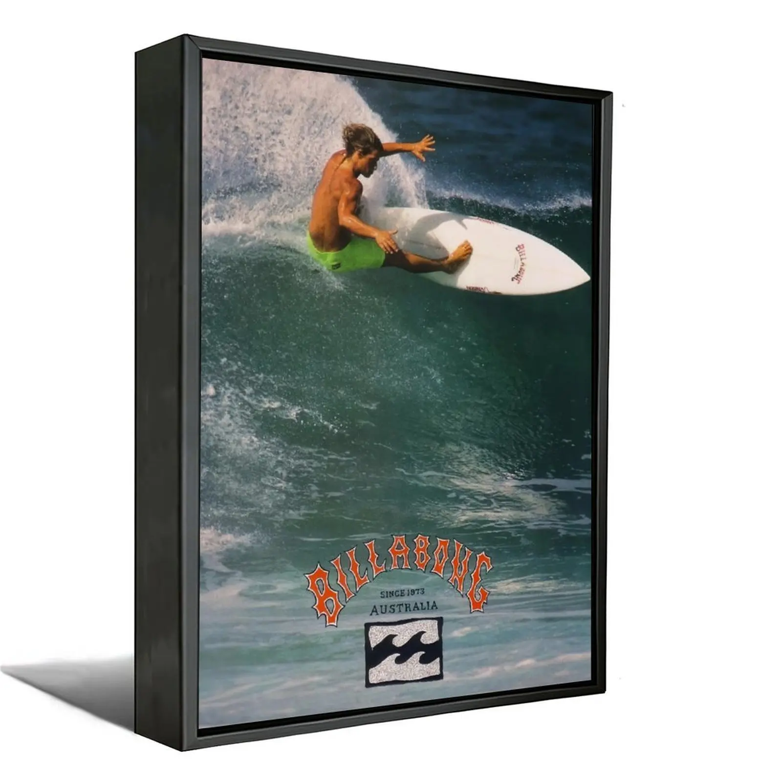 1990 Billabong Surfing Poster - Vintage Wall Art, Decorative Beach Wall Decor, Dorm Decor for Guys, Home Accessory, Unique Gift Item, Wood/Metal