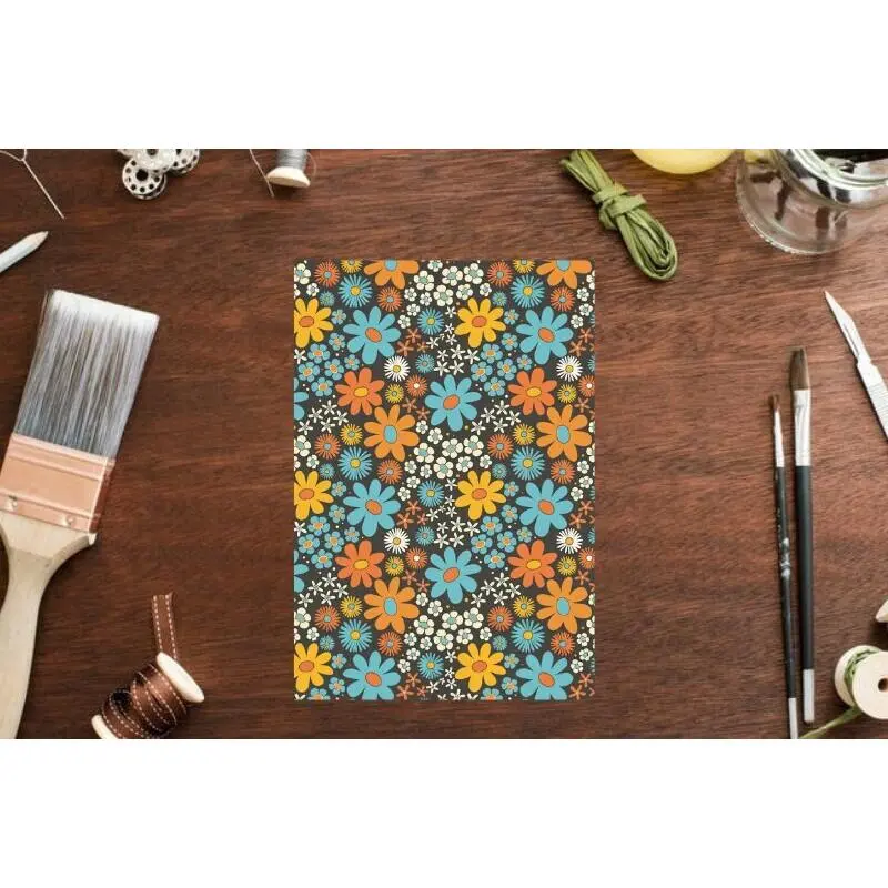 Polymer Clay Retro Floral Clay Transfer Paper, Retro Floral Pattern , Groovy, Boho, Flower Power Set, Floral Transfer Paper Set