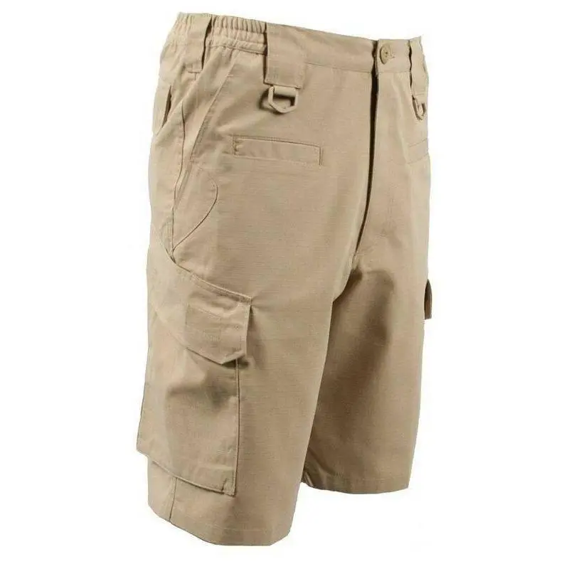 LA Police Gear Men's Operator Tactical Cargo Shorts - Zipper Closure, Belt-Compatible, Polyester-Cotton Blend Fabric, Belts, Elastic, Menswear, Pocket, Plain, Hiking / Light Outdoor, Loose, Heavy Duty, Elastic Waist, Bar Tack, Poly-Cotton