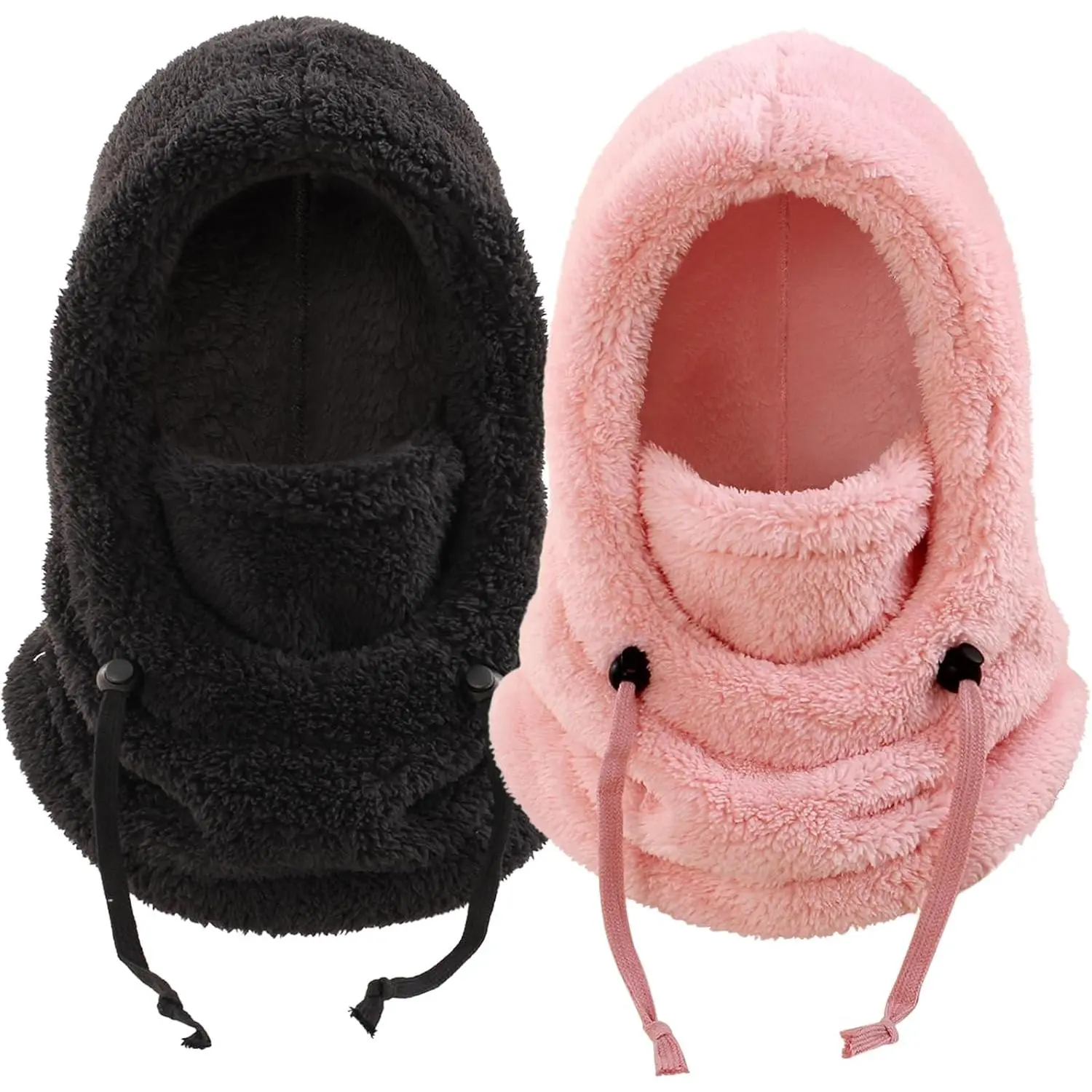 X-HPS04   Kids Winter Fleece Hats Balaclava 2PCS,Warm Ski Face Mask Windproof Adjustable Full Cover Neck Warmer for Boys Girls 3-10Y
