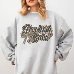 Bookish Babe Leopard Print Sweatshirt - Ash Grey - Booktok Clean