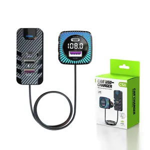 Bluetooth 5.3 FM Transmitter for Car Bluetooth Car Adapter with Type-C PD Port USB Port Wireless FM Radio Charge 5 devices at once Transmitter Support Handsfree U Disk charger