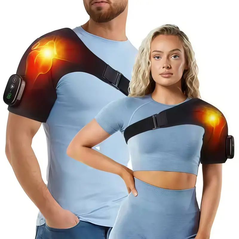 Cordless Electric Vibrating Shoulder Massager, Heating Arm Neck Therapy for Men and Women, Ideal for Office Home Travel Relaxation