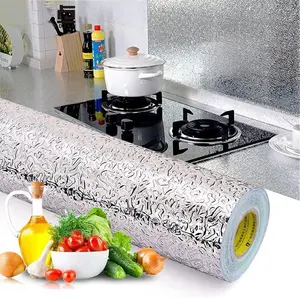 Kitchen Oil-Proof Aluminum Foil Sticker – Thick Heat-Resistant Waterproof Self-Adhesive Wall Paper for Stove, Backsplash & Cabinets