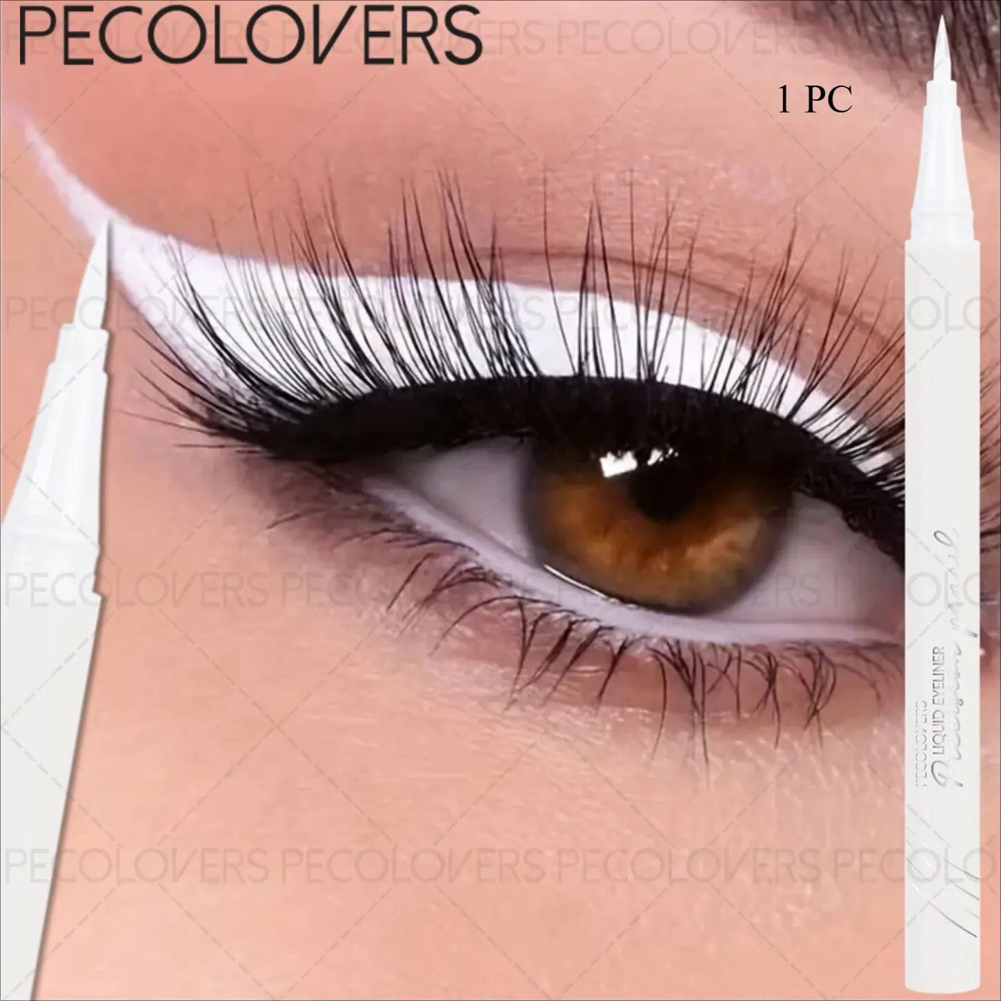 1Pc Slim Drawing Eyeliner Pen, Even Coloring Eye Marker, Neat Contour Eye Shaper, Beginner Friendly Eye Accessory For Dating And Party Occasions, Coffee And Gray, Eye Makeup Product