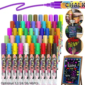 Liquid Chalk Markers Pens,Washable & Wet Erase Neon Chalk Makers for Blackboard, Chalkboard Signs, Glass Window, Graduation Celebration School,Erasable Window Markers for Cars,Bistro, Glass, Poster, Business