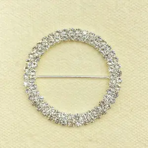Circular Rhinestone Buckle, Scarf Clip, Belt Loop, Hem Fastener, DIY Fashion Accessories, Decorative Button, Clothing Hardware, Round, Bling Stylish Accessory