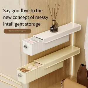 1pc Grid with Cover Dust Proof Wall Hanging Drawer | Sock and Underwear Organizer, Art Deco Style, PVC Material, Non-Water Resistant, Multipurpose Use, Dustproof Organizer Boxes