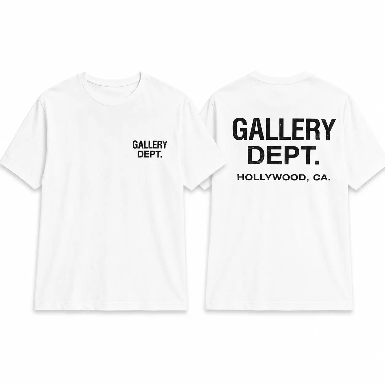 GDP Style Minimal Logo Graphic T Shirt, Hollywood Inspired Streetwear Tee, Front Back Print, Heavy Cotton Unisex Shirt, Dept Gallery