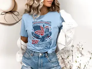America 250th Anniversary Bald Eagle American Tee, Revolutionary War Soldiers Shirt, Retro 90s History Tee, 1776–2026 USA 250th, Apparel Made In The USA		