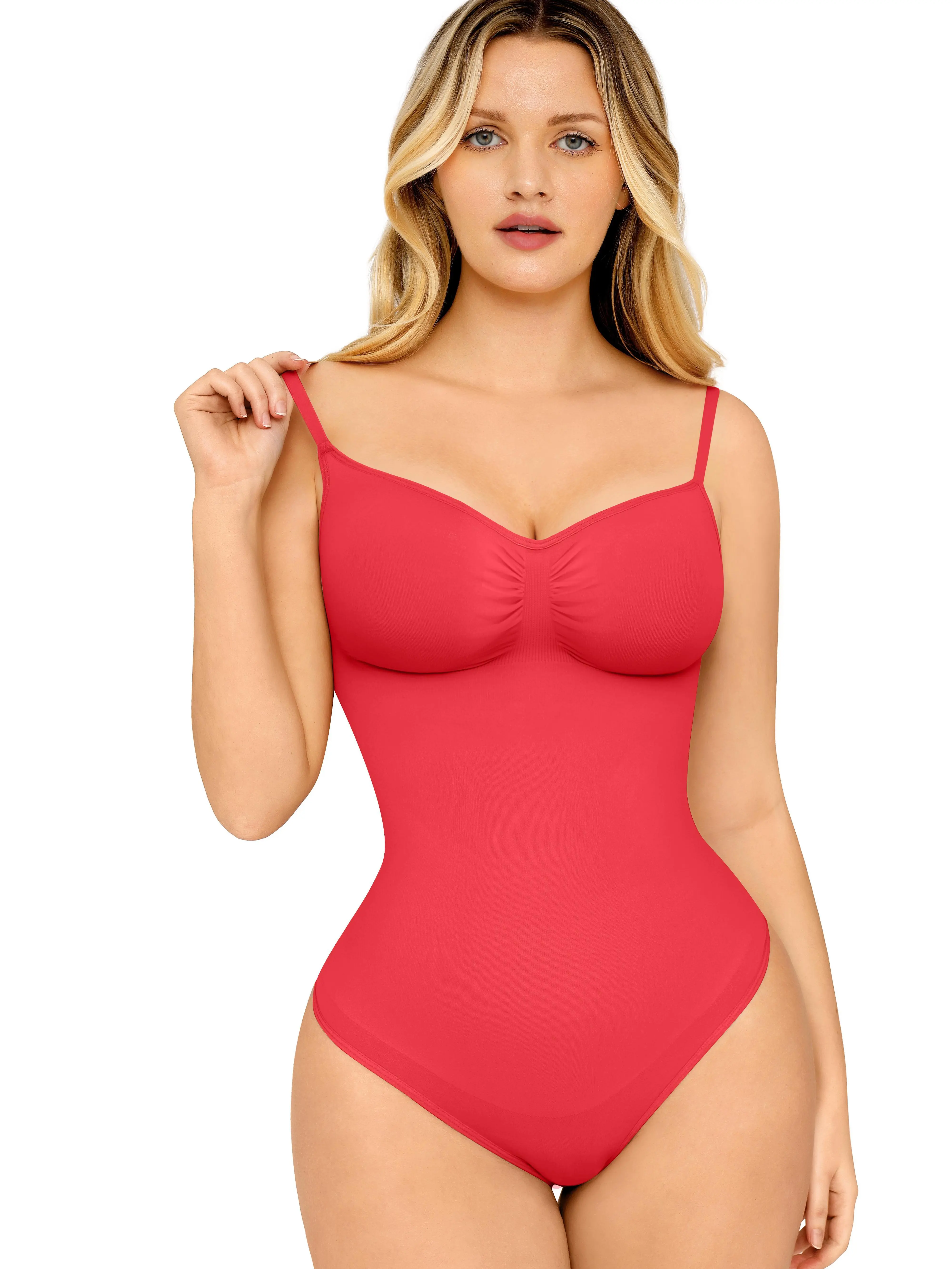 FeelinGirl Seamless Covered Bust Jumpsuit Thong Bodysuit Fit Womenswear Shaper Comfort Basic Shapewear