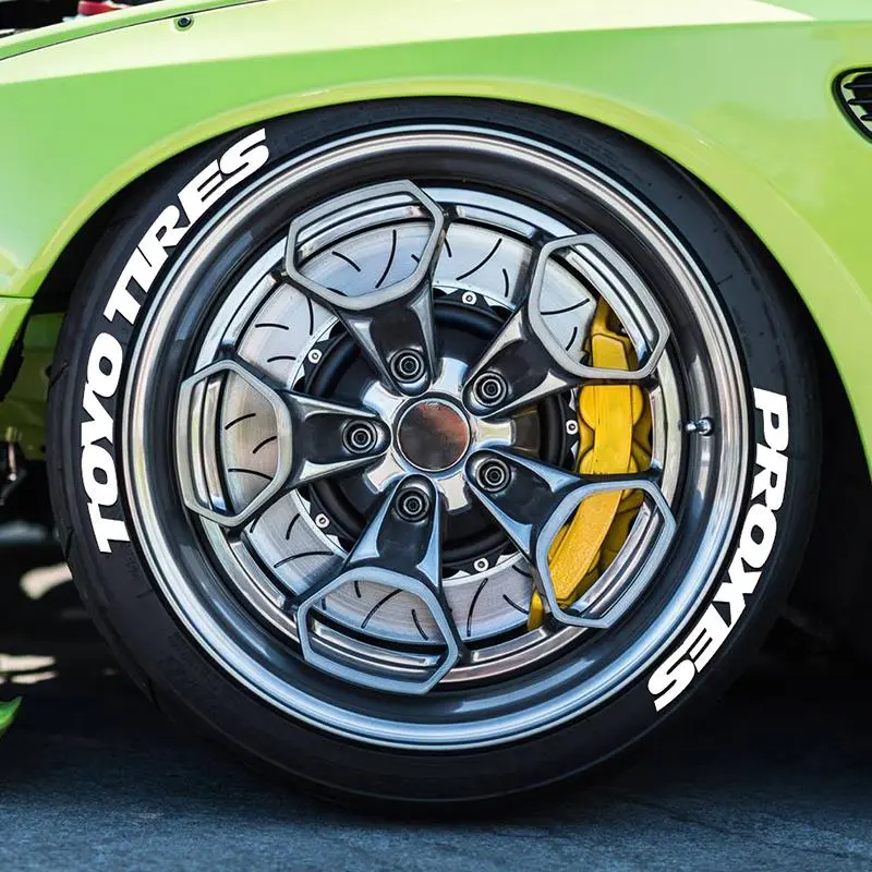 Car Wheel Letter Tire Sticker,  1 Set Universal Car Wheel Decal Sticker, No Glue Required Waterproof Decals Styling Sticker for Car Motorcycle, Vehicle Exterior Decoration, Sticker For Cars