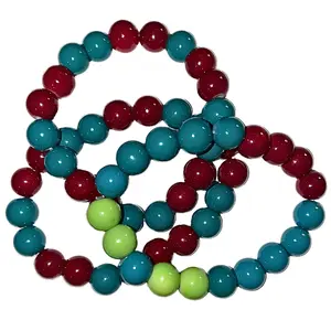 Teal multi bracelet set #265