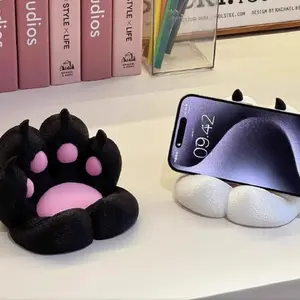 Cute Cat Paw Phone Stand, Tablet Holder, Lazy Support, Home Desktop Ornament, Perfect for Watching Movies, Desk Accessory, Cellphone Stand