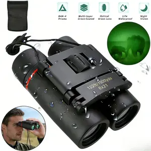 Binoculars for Adults & Kids 8x21 High Powered Portable Compact Binoculars for Bird Watching Cruise Ship Travel Hunting Essentials BAK4 Prisms Green FMC Coating