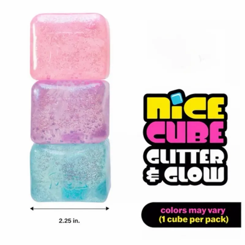 Single Glitter Glow Nice Cube Stress Relief Toys