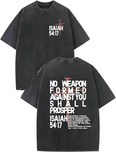 Weripoah Men's Christian Jesus Graphic Round Neck Shortsleeve T-Shirt - Distressed Vintage Oversized Acid Wash Crewneck, Casual Faith Religious Streetwear Sports Top, Summervibe Vintage Graphic Tees, funny graphic tee, men’s trendy t-shirts, deals