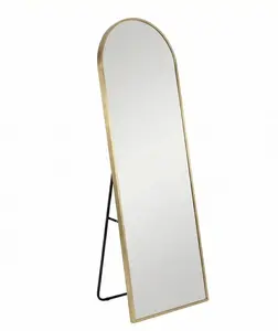 71"x16" Full Length Mirror Floor Standing, Anti-Rust Aluminum Frame, Arch, Gold