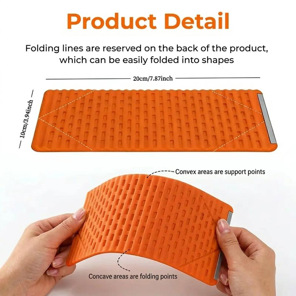 Portable Foldable Silicone Phone Holder, Bendable Freely into Any Shape, Multi-Angle Adjustable Stand for Mobile Phone, Tablet, Laptop, Anti-Slip Desktop Mount, Universal Fit, Home Office Travel Use, Orange Black