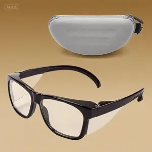 Clear Lens Safety Glasses with Anti-Fog Coating, Black Frame Protective Eyewear for Men and Women, Lightweight Durable Design, Includes Carrying Case for Easy Storage, Comfortable Fit for Work and Outdoor Use