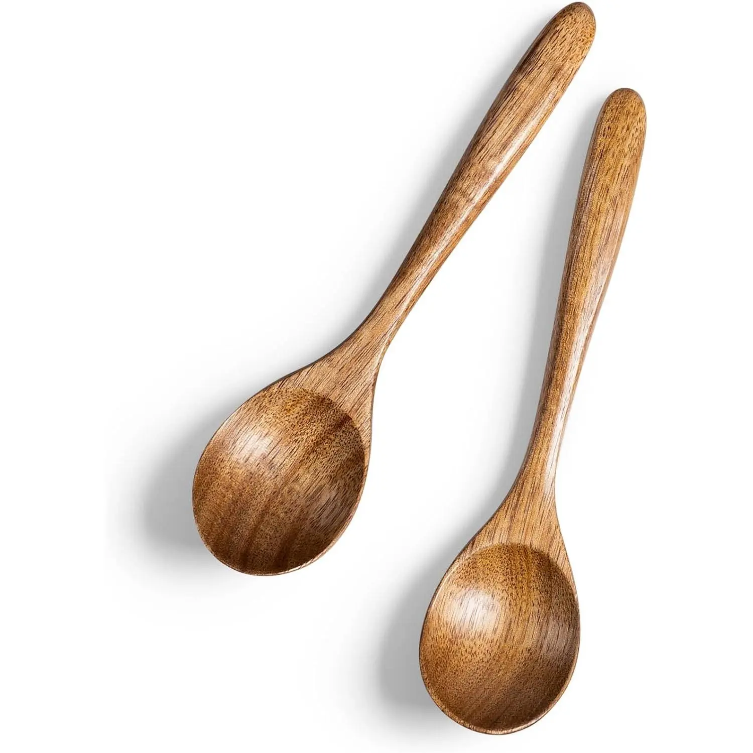 2-piece Wooden Spoon Set for Honey, 6.7inch Small Wooden Spoons - Perfect for Tea, Coffee, and Soup, Small Acacia Wood Table Spoon Set, Bulk Bamboo Teaspoons for Edible Use, Unique Design