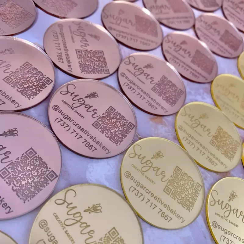18 Units Custom Acrylic Logo Tags for Business Branding and Packaging Laser Engraved for Professional Use