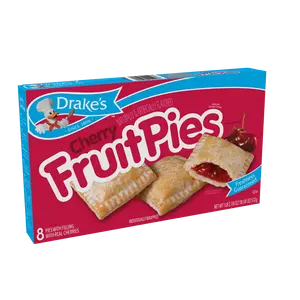 Drake's Cherry Fruit Pies, 32 Individually Wrapped Snack Pies with Real Cherry Filling, Pack of 4