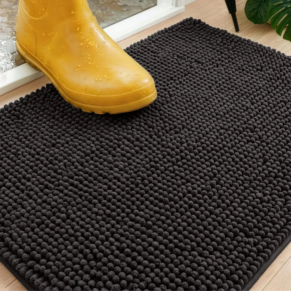 GORILLA GRIP SoakSTOPPER Dog Door Mat, Machine Washable Rug Absorbent Doormat Captures Moisture Mud Dirt, Quick Dry Soft Chenille Entryway Rugs Indoor Entrance Mats for Dog Paws