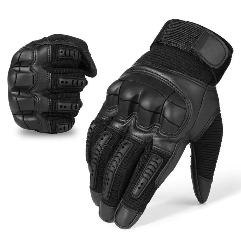 Men's Full Finger Leather Touchscreen Motorcycle Gloves - Protective Gear for Motocross, Dirtbike Racing, Dirtbike Gloves, Comprehensive Coverage, Adult-Specific Design, Enhanced Protection, Full Finger Protection, Leather Durability, Long-Lasting Durabil