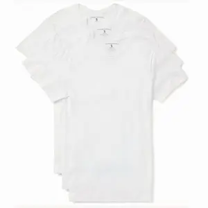 Slim fit white and black crewneck T-shirt (3 Pack) Man Top
