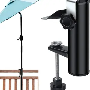 1pcs Outdoor Table Umbrella Holder Clamp Stand, Patio Garden Large Umbrella Fixing Clip Bracket, Balcony Rain Umbrella Support, Patio Parasol Umbrella